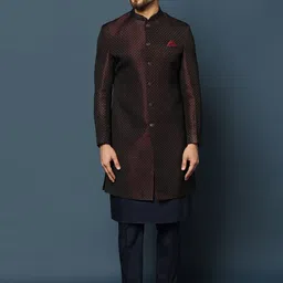KISAH Woven Design Cotton Sherwani Set-picture-19