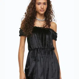 H&M Women Off-The-Shoulder Velour Jumpsuit-19