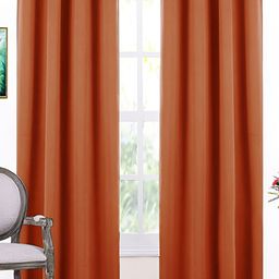 RIDHAAN Rust 2 Pcs Room Darkening Long Door Curtain-17