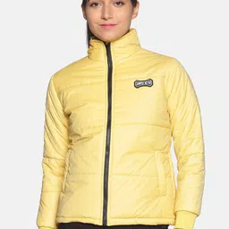 Campus Sutra Women Yellow Windcheater Outdoor Puffer Jacket-image-54