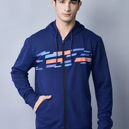 Shiv Naresh Geometric Printed Hooded Lightweight Sporty Jacket-image-9