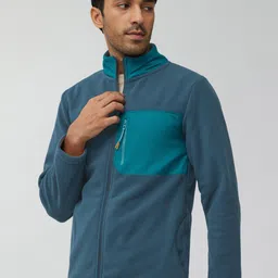XYXX Regular Fit Colorblock Fleece Jacket-28
