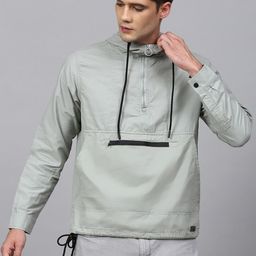 Campus Sutra Men Grey Windcheater Outdoor Sporty Jacket-image-24