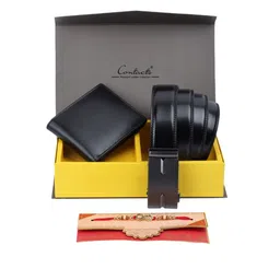 CONTACTS Men Black Solid Accessory Gift Set-39