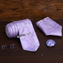 LOUIS STITCH Men Silk Printed Neck Tie Accessory Gift Set-image-89