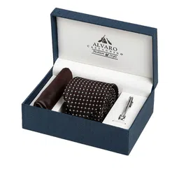 Alvaro Castagnino Men Brown & White Printed Accessory Gift Set-picture-13