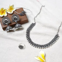 TEEJH Silver-Plated Jewellery Set-image-47