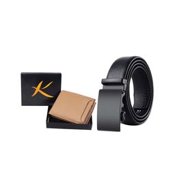 Kastner Men Set Of 2 Black Solid Wallet & Belt Accessory Gift Set-2