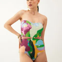 Tizzi Abstract Printed Strapless Bodysuit-image-8