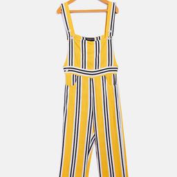 Crimsoune Club Girls Yellow & Black Striped Basic Jumpsuit-image-55