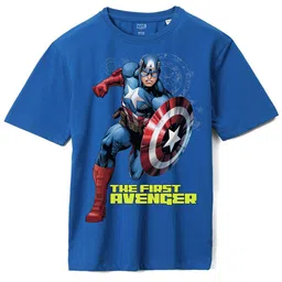 Wear Your Mind Boys Captain America Printed Loose Cotton T-shirt-image-87