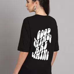 Imsa Moda Women Printed Cotton Oversized T-shirt-image-13