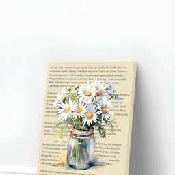 Art Street White Canvas Painting Daisy Flowers Vase Wall Art-image-94