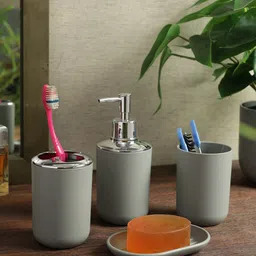 House Of Accessories Grey 4 Pieces Ceramic Bath Accessories Set-image-14