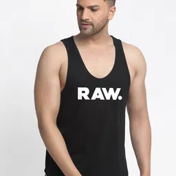 Friskers Men Black & White Printed Pure Cotton Gym Vest-picture-22