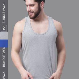 Friskers Pack Of 2 Bio-Wash Pure Cotton Gym Vest-picture-13