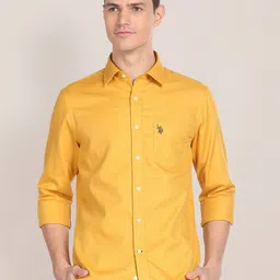 U.S. Polo Assn. Opaque Pure Cotton Casual Shirt-picture-41