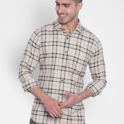 Crimsoune Club Slim Fit Tartan Checked Pure Cotton Casual Shirt-image-100