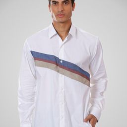 SHIRT THEORY Men White Comfort Horizontal Stripes Striped Casual Shirt-image-22