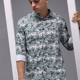 SHOWOFF Men White Comfort Floral Printed CottonCasual Shirt-image-88