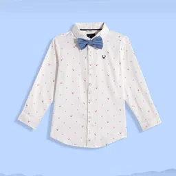 Allen Solly Junior Boys White Slim Fit Printed Pure Cotton Casual Shirt-image-50