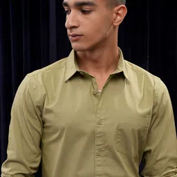 HIGHLANDER Men Solid Spread Collar Relaxed Fit Casual Shirt-image-26