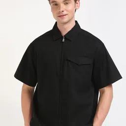 Calvin Klein Jeans Men Relaxed Fit Spread Collar Solid Cotton Casual Shirt-image-10