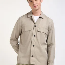 Calvin Klein Jeans Men Cuban Collar Solid Cotton Casual Shirt-image-58