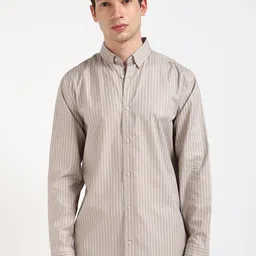 Calvin Klein Jeans Men Button-Down Collar Vertical Striped Cotton Casual Shirt-image-71