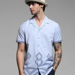Jack & Jones Men Cuban Collar Solid Polyester Relaxed Fit Casual Shirt-image-29