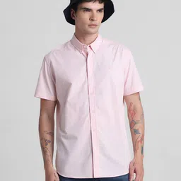 Jack & Jones Button Down Collar Short Sleeve Pure Cotton Casual Shirt-image-35