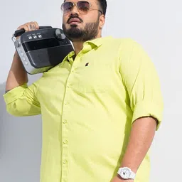 HARDSODA Men Plus Size Casual Cotton Shirt-image-83
