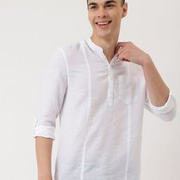 Marks & Spencer Mandarin Collar Roll-Up Sleeves Kurta-image-34