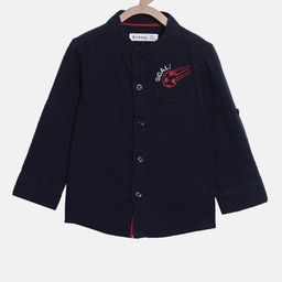 Nuberry Boys Navy Blue Casual Shirt-picture-14