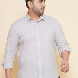 John Pride Plus Size Spread Collar Cotton Casual Shirt-image-86