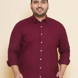 John Pride Plus Size Spread Collar Cotton Linen Casual Shirt-image-97