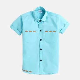 Polka Tots Boys Spread Collar Cotton Casual Shirt-image-33