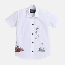 Polka Tots Boys Graphic Printed Cotton Casual Shirt-image-16
