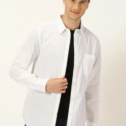 Harvard White Classic Slim Fit Opaque Casual Shirt-image-24
