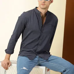 Thomas Scott Classic Slim Fit Cotton Opaque Casual Shirt-image-53