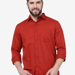 JADE BLUE Slim Fit Spread Collar Casual Pure Cotton Shirt-image-63