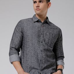 WROGN Standard Slim Fit Conversational Printed Cotton Casual Shirt-image-31