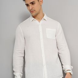 Celio Classic Spread Collar Cotton Casual Shirt-image-89