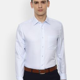 Louis Philippe Permapress Men Blue & White Checked Cotton Wrinkle Free Formal Shirt-image-14