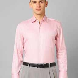 Luxure by Louis Philippe Grid Tattersall Checked Pure Cotton Formal Shirt-image-42