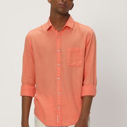 Mufti Slim Fit Cotton Linen Casual Shirt-image-103