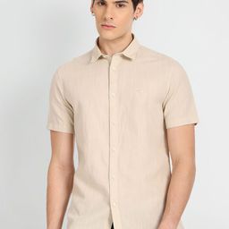 Flying Machine Slim Fit Cotton Linen Casual Shirt-picture-45