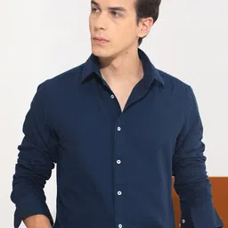 RARE RABBIT Men Otago Slim Fit Spread Collar Cotton Shirt-picture-43