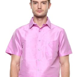 Khoday Williams Spread Collar Classic Opaque Formal Poly Silk Shirt-image-66