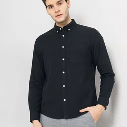 Celio Button Down Collar Long Sleeves Cotton Classic Opaque Casual Shirt-image-30